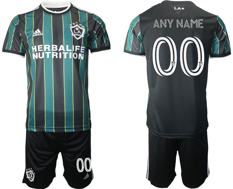 Cheap Men 2021-2022 Club Los Angeles Galaxy away black customized Adidas Soccer Jersey